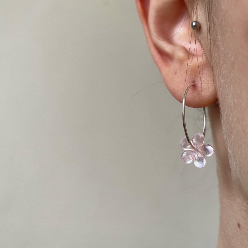 Pembe Sedef Narcissus Küpe