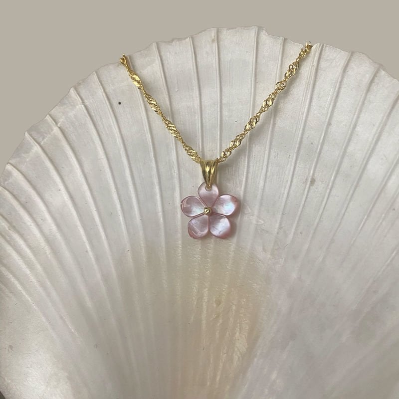 Pembe Sedef Narcissus Kolye