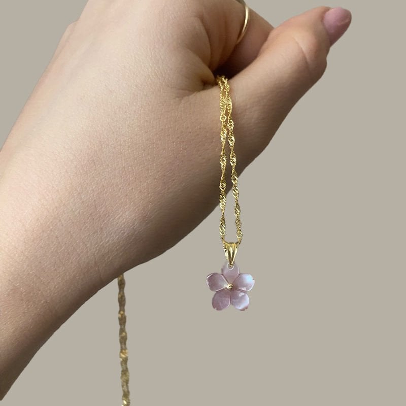 Pembe Sedef Narcissus Kolye
