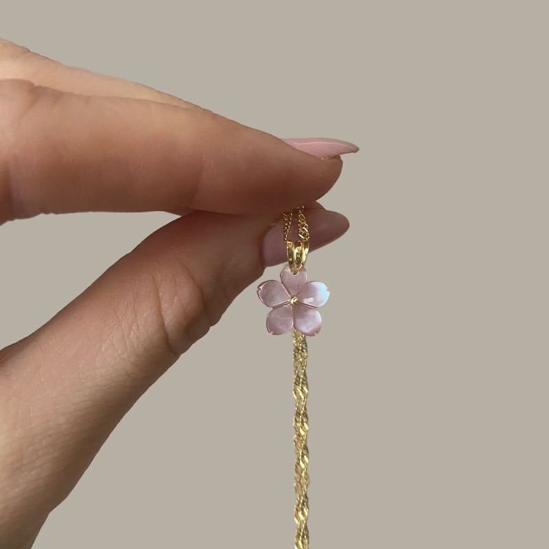 Pembe Sedef Narcissus Kolye
