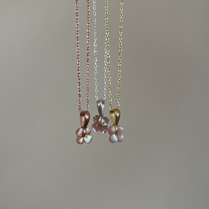 Pembe Sedef Sakura Kolye