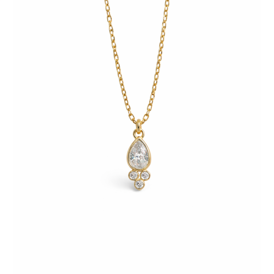 925 Mix Taşlı Damla Kolye