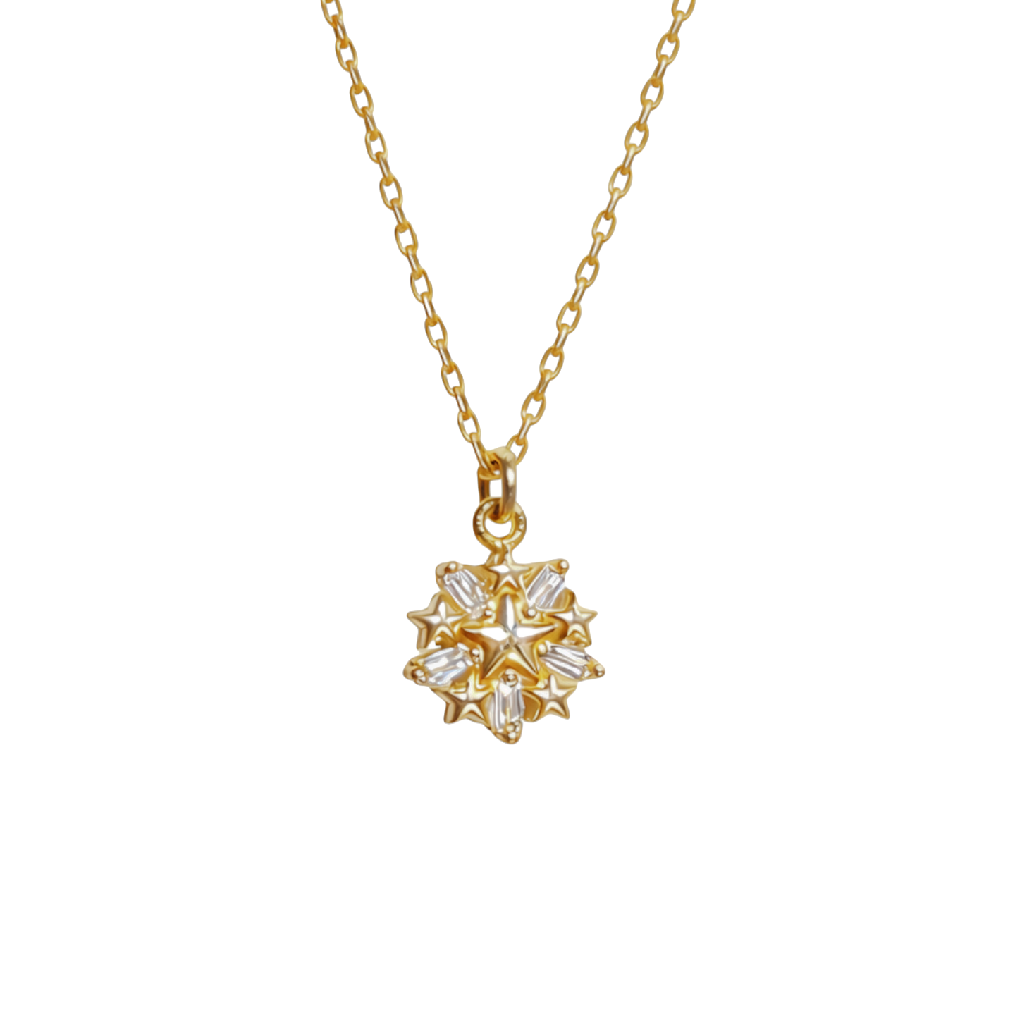 925 Baget Taşlı Yıldız Kolye