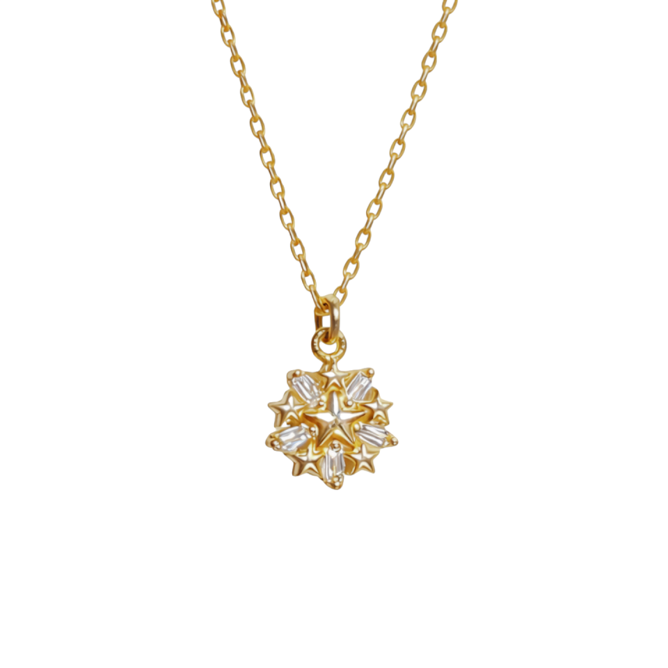 925 Baget Taşlı Yıldız Kolye