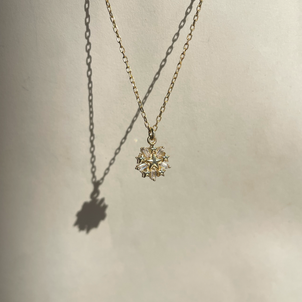 925 Baget Taşlı Yıldız Kolye