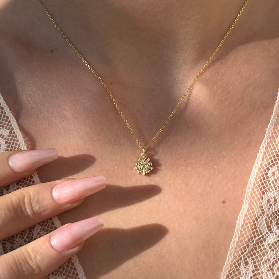 925 Baget Taşlı Yıldız Kolye