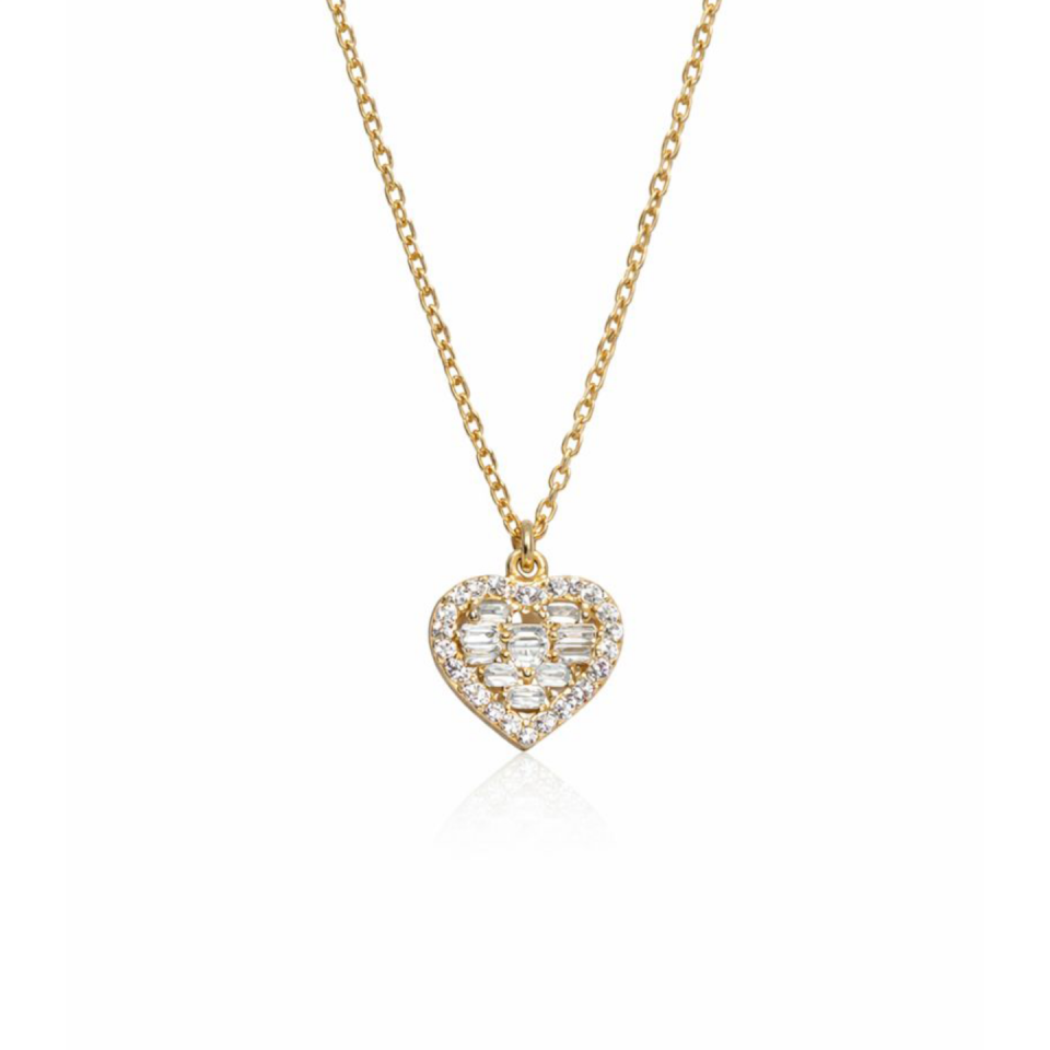 925 Mix Taşlı Kalp Kolye