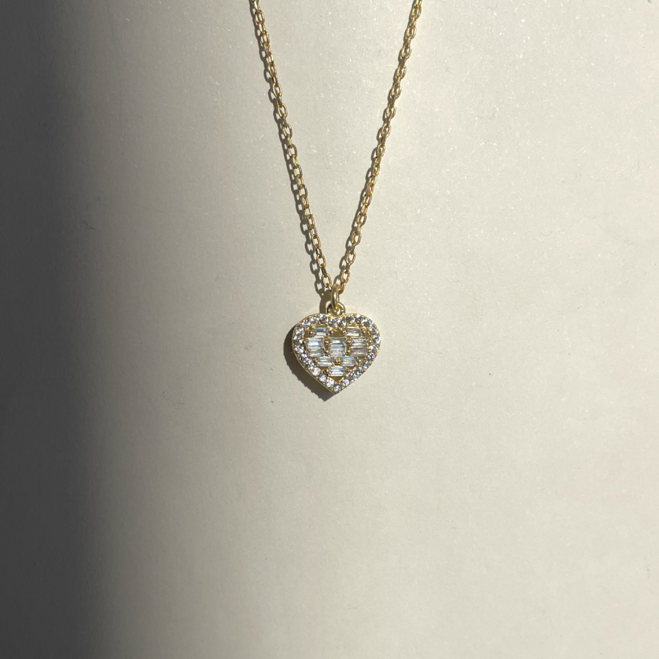 925 Mix Taşlı Kalp Kolye