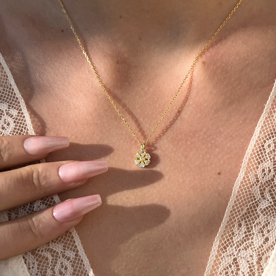 925 Mix Taşlı Güneş Kolye