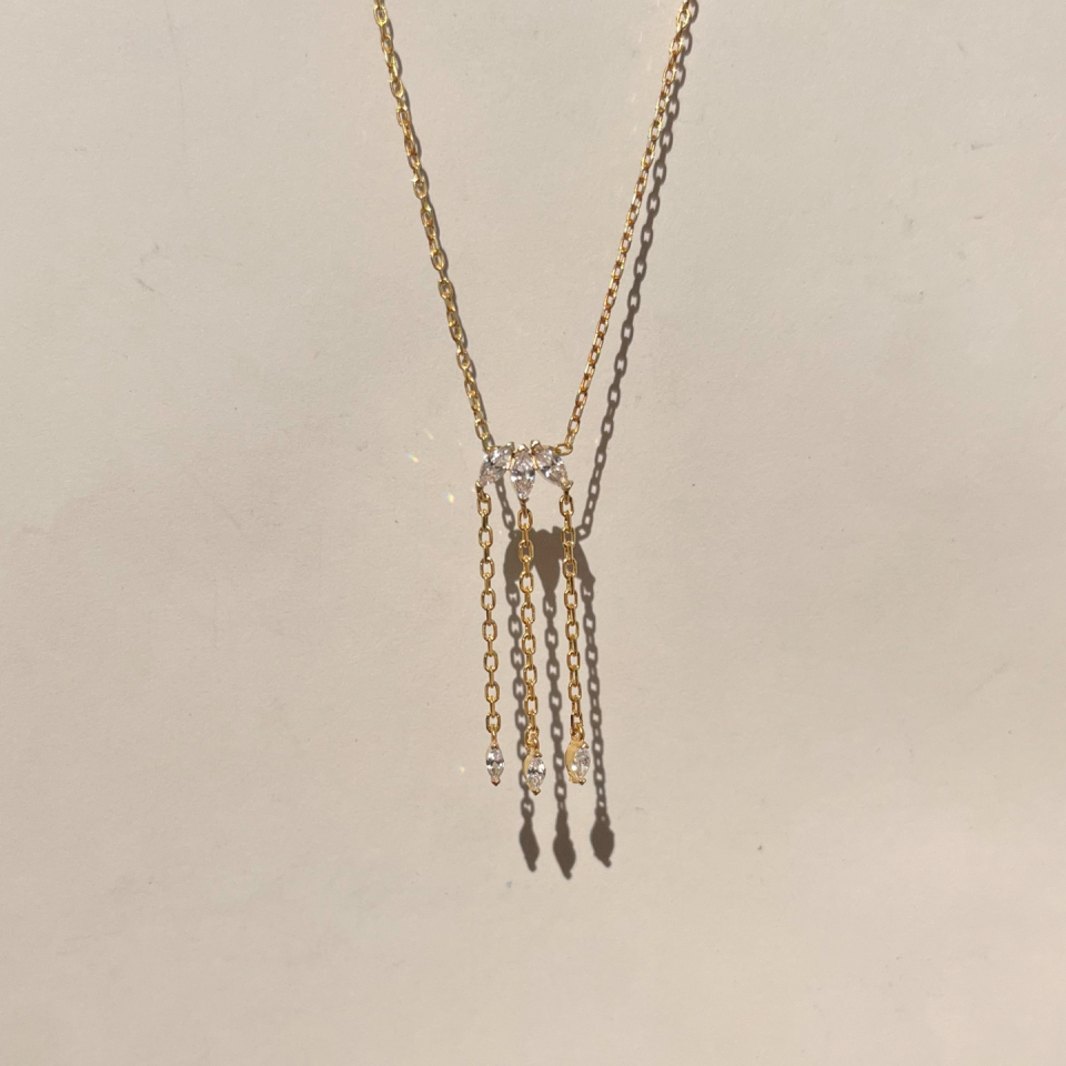 925 Üçtaş Sarkıt Kolye