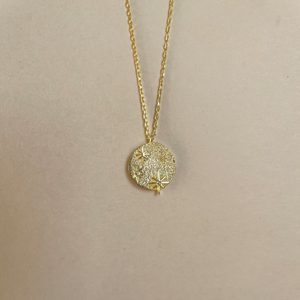 925 Celeste Madalyon Kolye